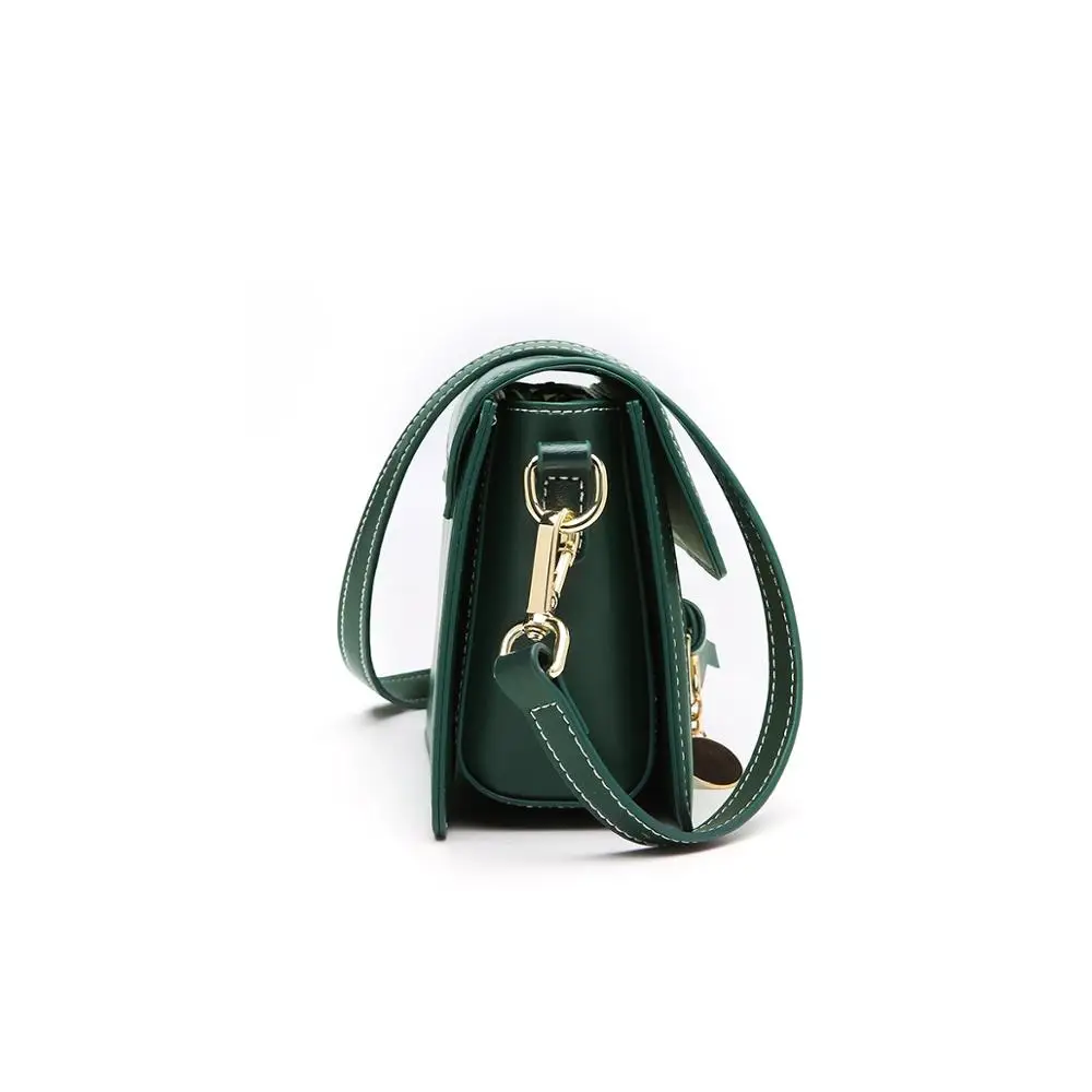 Hot sale wholesale durable fashion leather handbag ladies contrast color single shoulder bag