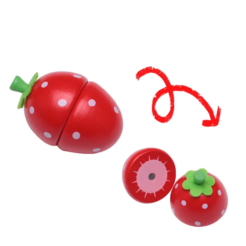 Children Early Learning Kitchen toys wooden fruits set for kids pretend playing