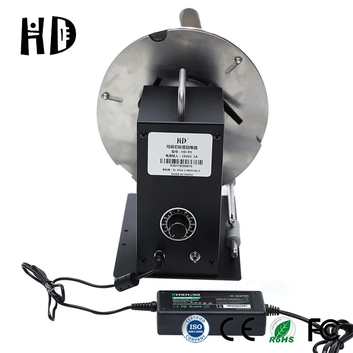 HD-R9 high Quality automatic label rewinder roll barcode sticker label rewinding machine with counter