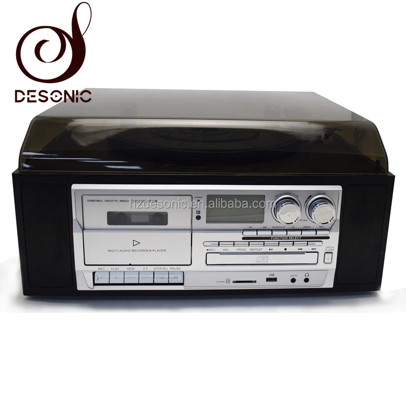 New design big size wood box auto return turntable record player