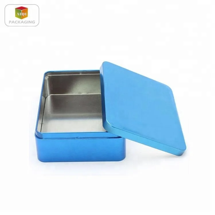 
rectangular biscuit gourmet tin packaging with clear window 