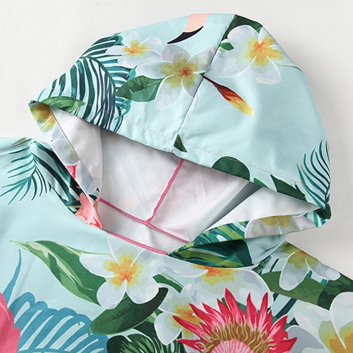  Быстросохнущее легкое компактное пляжное полотенце из микрофибры с капюшоном и принтом для взрослых