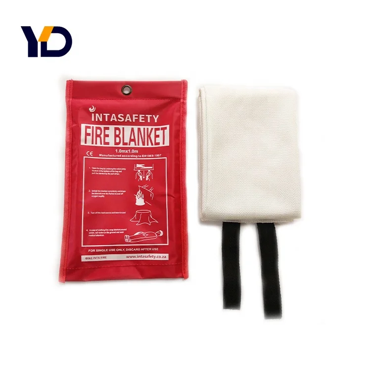1x1m Emergency Fire Shelter Safety Glass Fiber Extinguishers 0.43mm Fire Blanket