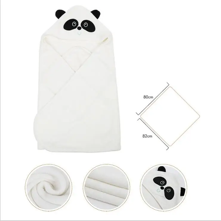 Custom organic bamboo cotton baby animals hooded towel soft baby hood towel