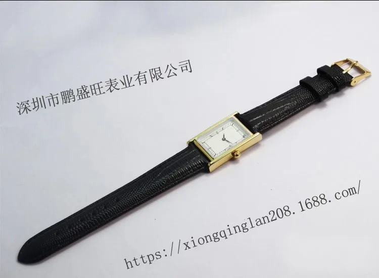 PSW Wholesale Factory Genuine Leather Strap Stainless Steel Wrist Watch