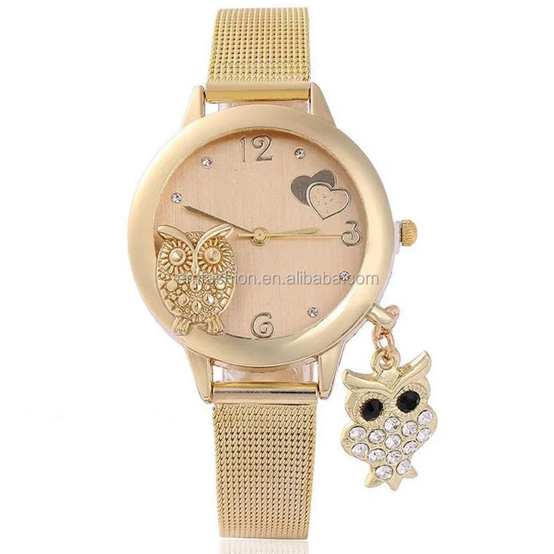 New Arrival Fashion Beautiful Fancy Owl Diamond Women Ladies Watch