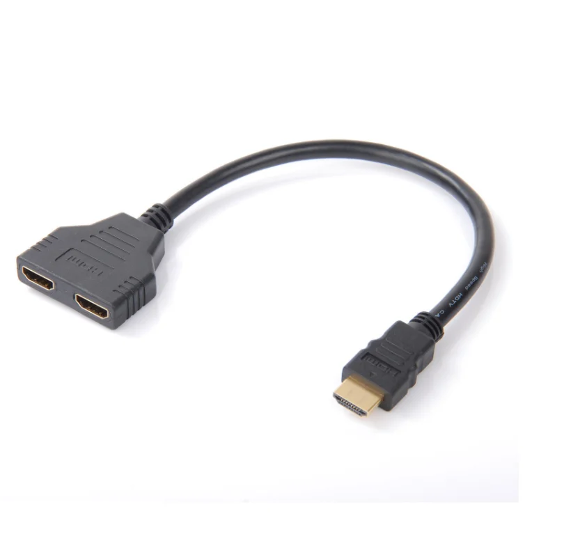 Фабрика питания HDMI Двойной кабель для подключения двух частей два в одном из порта HDMI мужчин и женщин