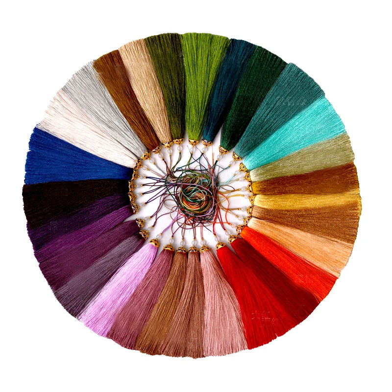 LONGJIE Tassel supplier hand-woven 140mm Nylon Tassel used for decorative clothing leather bags hang tassel curtain hanging Tass