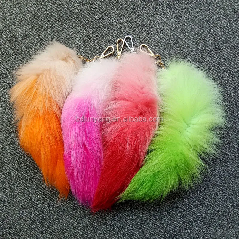 Cheap dyed faux fur fox tail/fake fur fox tail/real fur fox tails