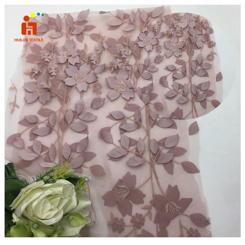 3d цветок индийская сетка вышивка ткань Великолепный Тюль гипюр кружевная ткань вышивка, свадебная ткань Роскошная вышивка