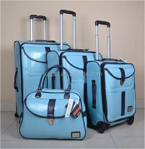 
Fashion 4pcs pu trolley luggage bag suitcase 