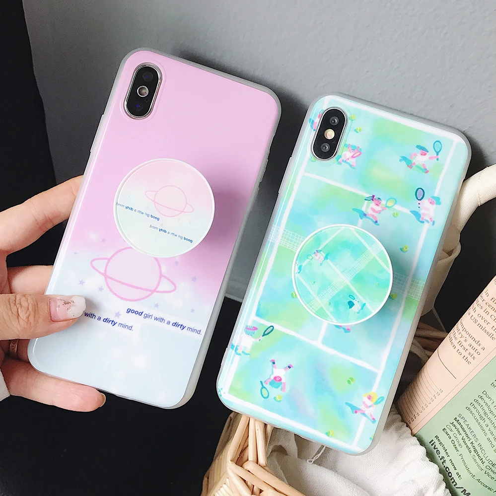 TPU Candy Cover 6 7 8 Plus X for iPhone Case Stand