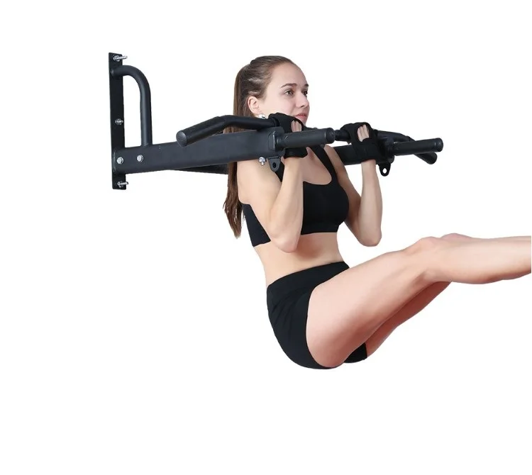 Home Fitness Exercise Equipment Black Wall Mounted Doorway Chin Up Bar Multifunctional Pull Up Bar
