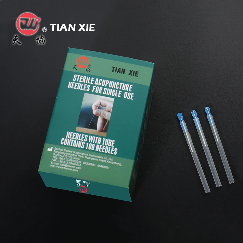 
Hot new products single use with guide tube silver handle acupuncture needles  (60774102678)