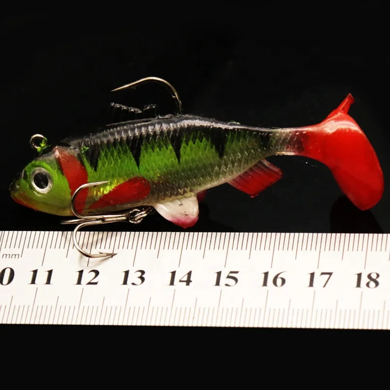 16g/8cm 1pcs Soft Lead Fish  T Shape Tail Fishing bait lures with 2 Hooks Fly Fishing Lure