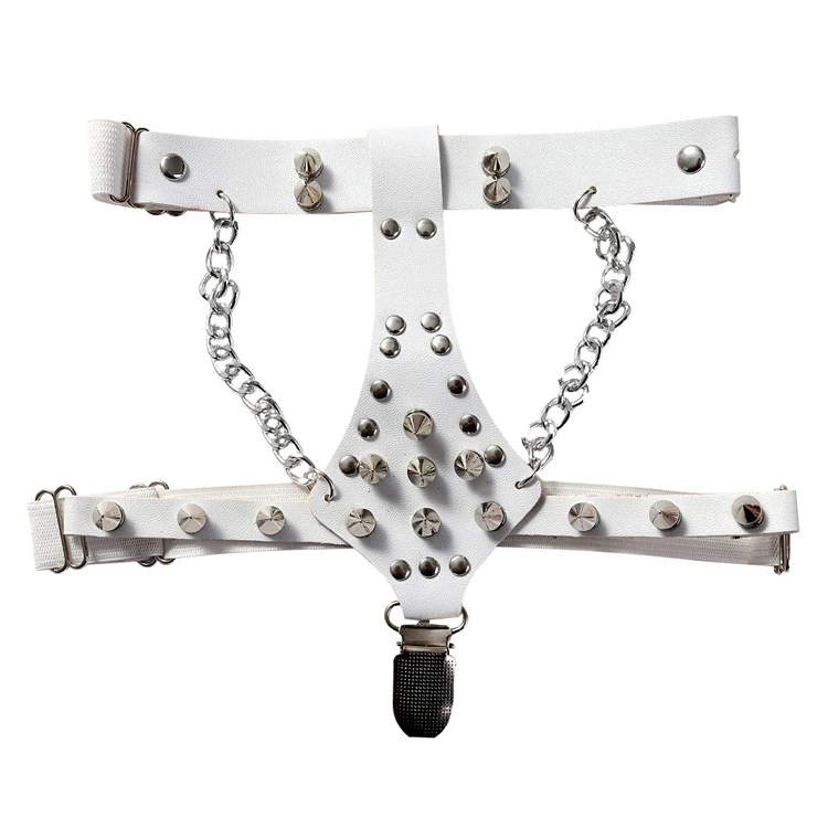 New Fashion Sexy Adjustable Garter Belt Suspenders Harajuku Style Rivet Leg Ring PU Leather Punk Socks for Women