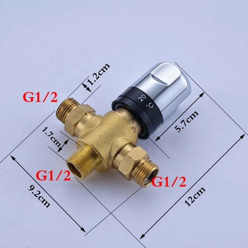 
Wholesale and Retail Thermostatic Mixer Valve Bathroom Kitchen Faucet Mixer Valve Water Temperature Control Valve 1/2