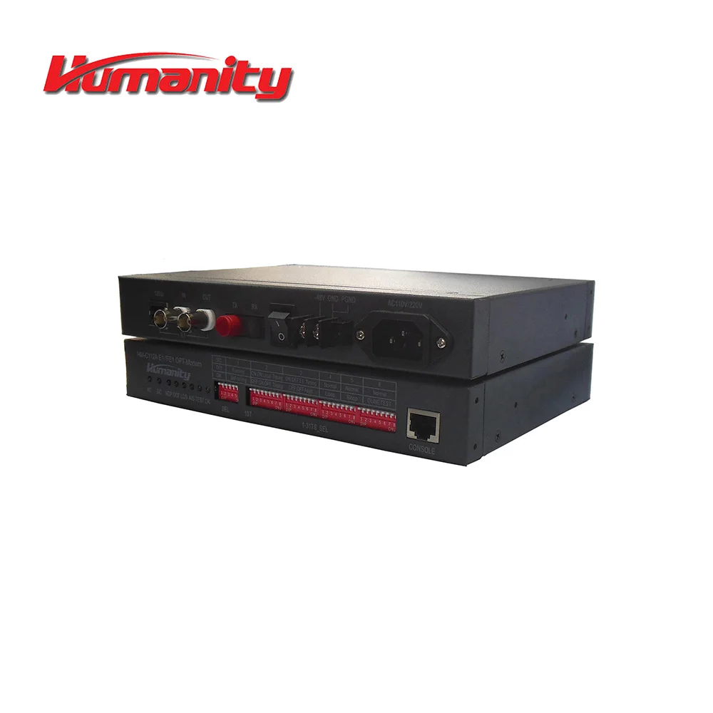 
Humanity HM-C112A E1 G.703 fiber optical modem with 64kbps to 2048kbps configurable 