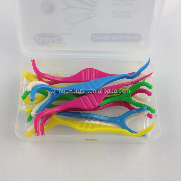 Dental floss picks /high quality plastic toothpicks dental floss picks