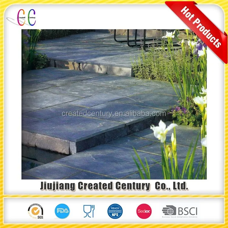 Cheap factory price 60x60 cut to size non slip natural surface black flooring slate stone