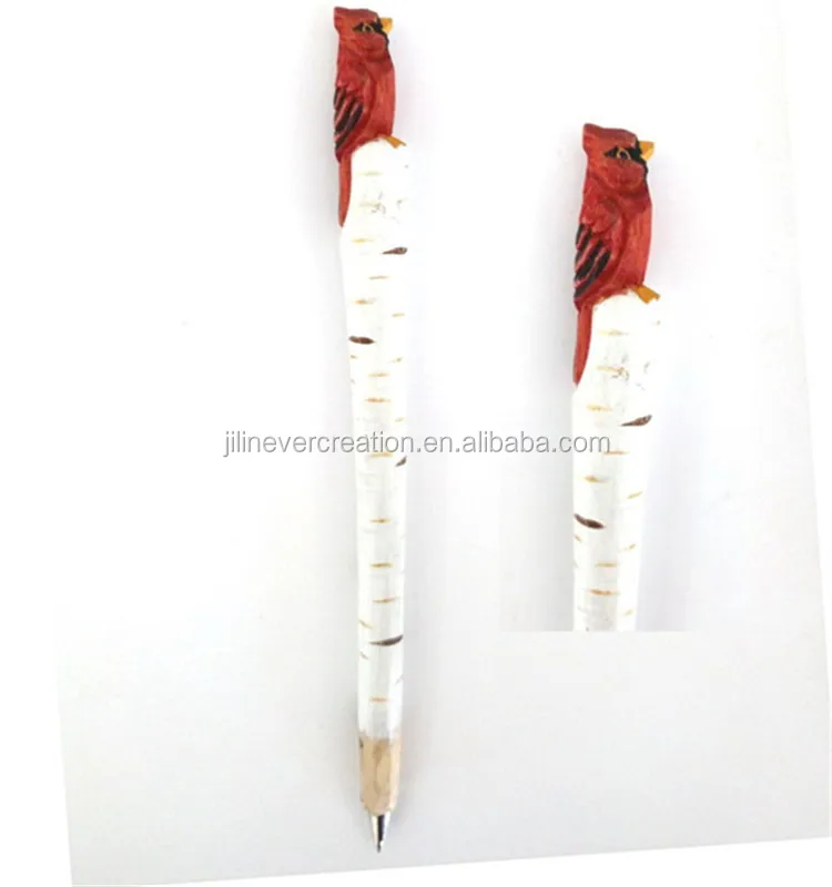promotional hand carved wooden pen