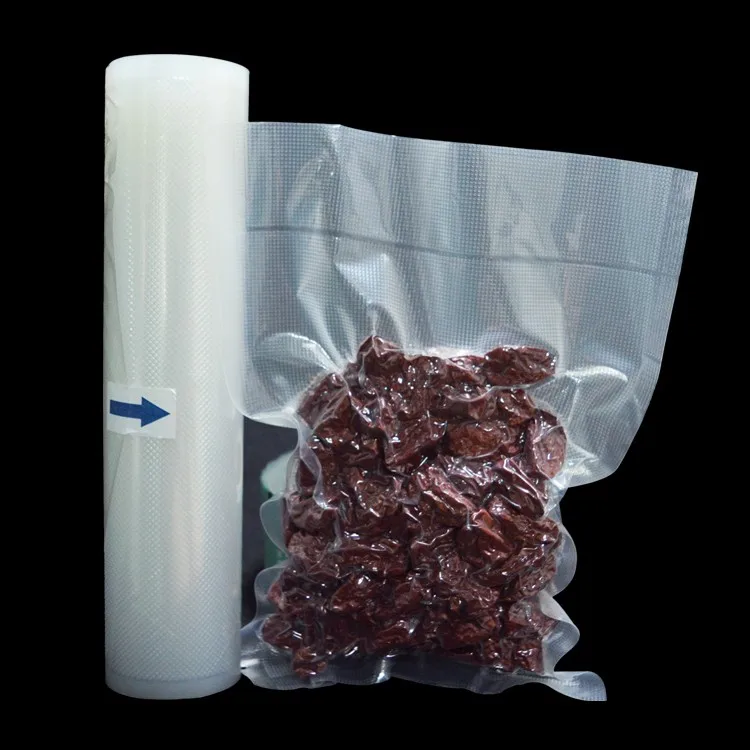 Textured Embossed Vacuum Sealer Food Grade Saver Packaging Roll Bag Nylon Custom Heat Seal OEM Transparent Pa Pe Storage Plastic