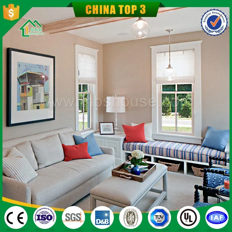 PVC/PU/calcium silicate board/EPS/glass wool composite wall prefab villa