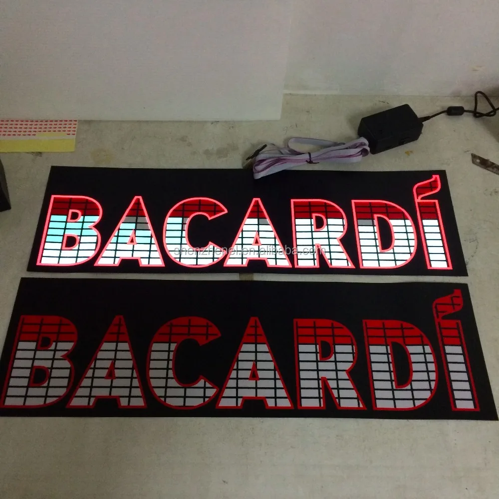 customized 55 x 14cm EL sound animated flash lighting poster