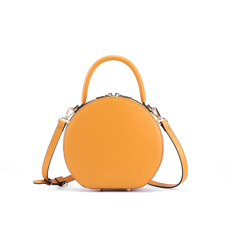Новые дизайнерские кожаные женские круглые сумки, Повседневная сумка через плечо, кожаные сумки через плечо, маленькая круглая сумка для женщин