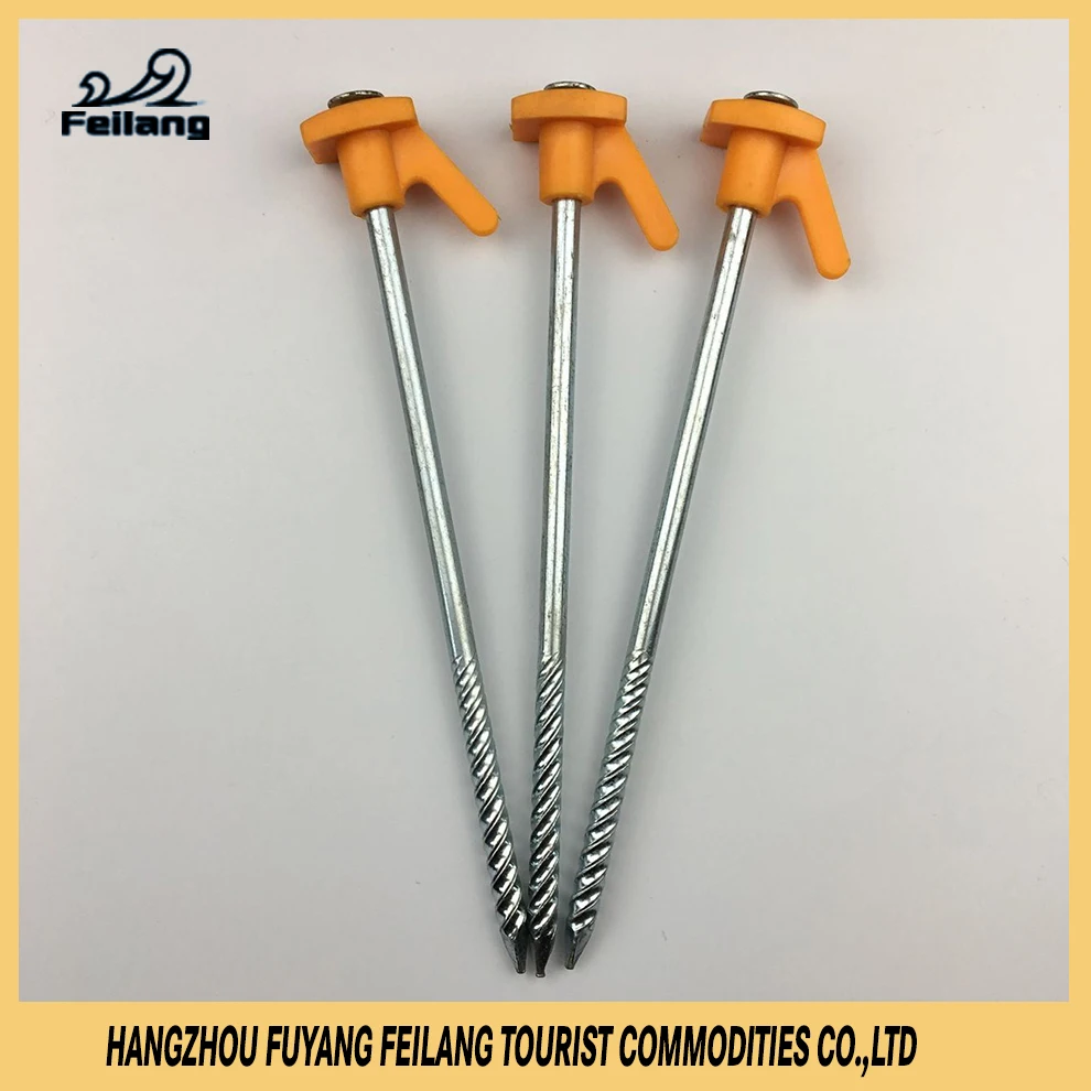 Винтовые стальные колышки для палатки 8 7 дюйма/22 см с пластиковой головкой оцинкованные аксессуары кемпинга на открытом воздухе