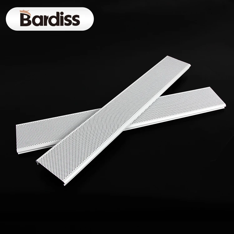 Interior metal aluminium strip panel ceilings 50mm 100mm company aluminum slat suspended ceiling