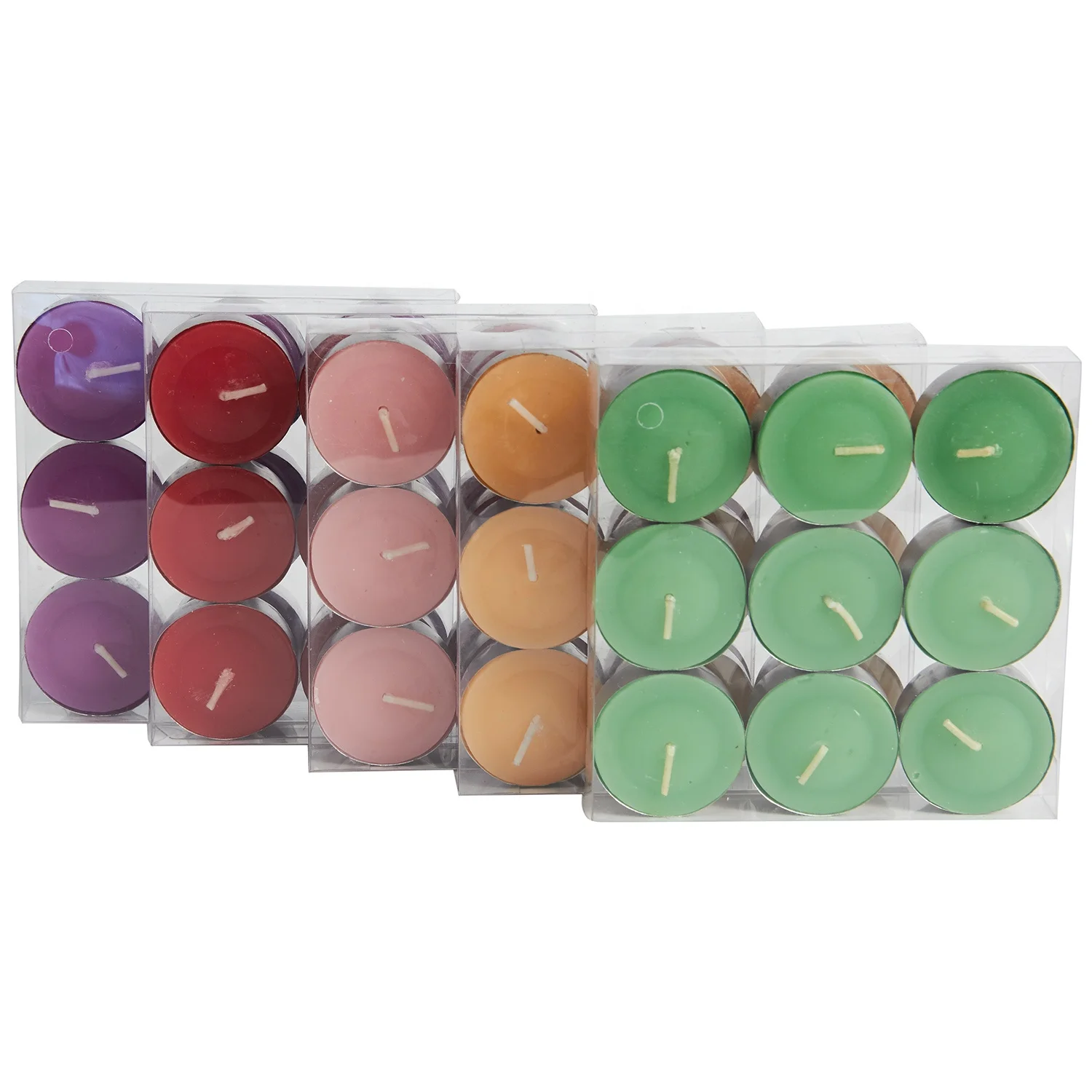 Party supplies wax scented tea light candle with color label