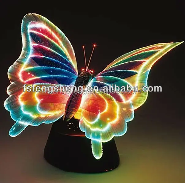 Indoor led butterfly wings led lighting fiber optic butterfly decoration lamp led animal light artificial handmade