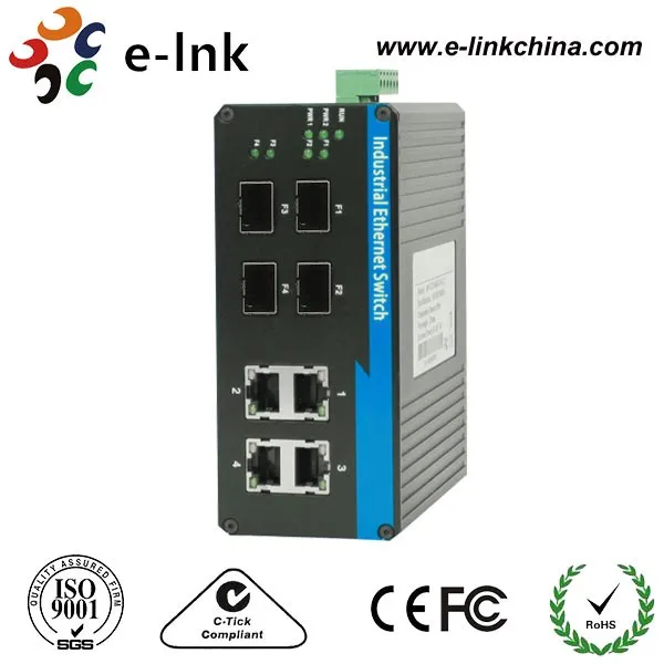 Self-Configured Hardened 4-port 1000BASE SFP + 4-port 10/100/1000BASE-T промышленый коммутатор