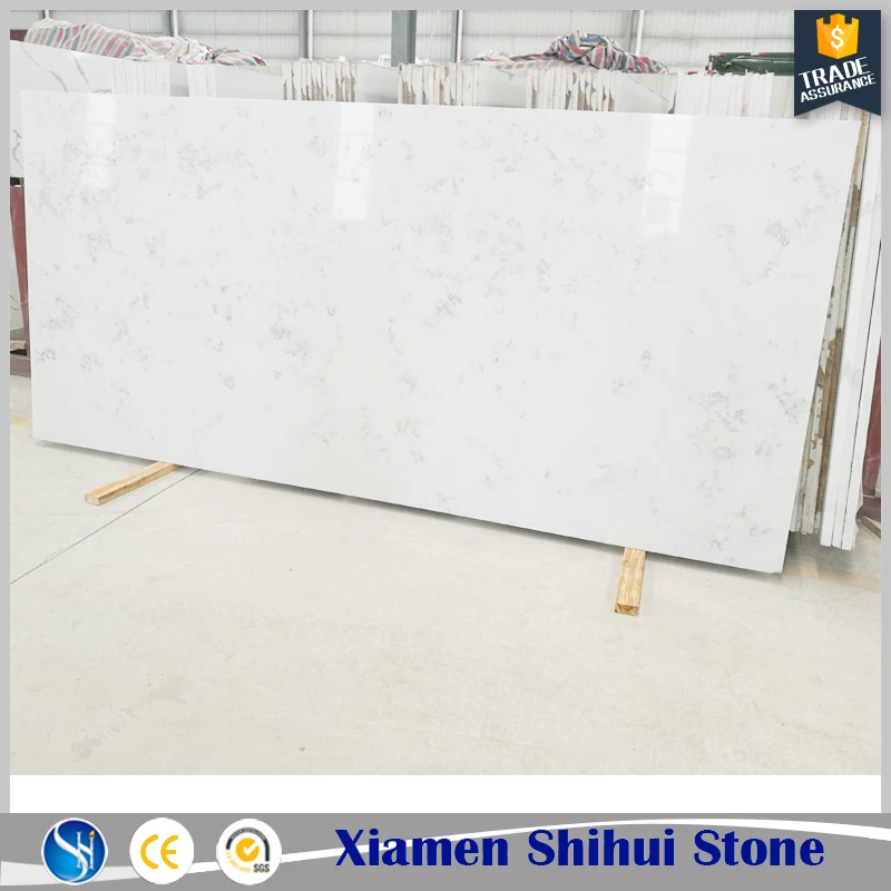 SHIHUI Engineering Stone Project One-stop Solution Artificial Snow White Quartz Stone Slab For Composite Dining Table Top