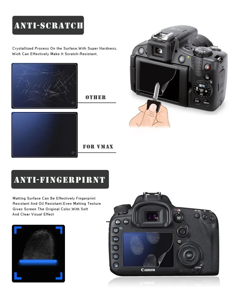 PET High Clear Material China Supplier Anti Blue Light Screen Protector For Canon Eos 6D OEM ODM Screen Protector