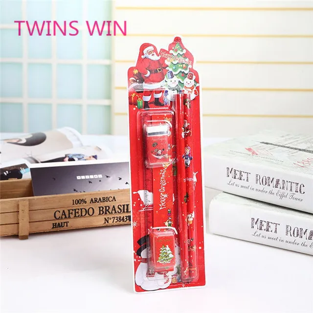Factory wholesale school supplies custom design kids eco eraser and pencil stationery set for 2019 new christmas gift ideas 157