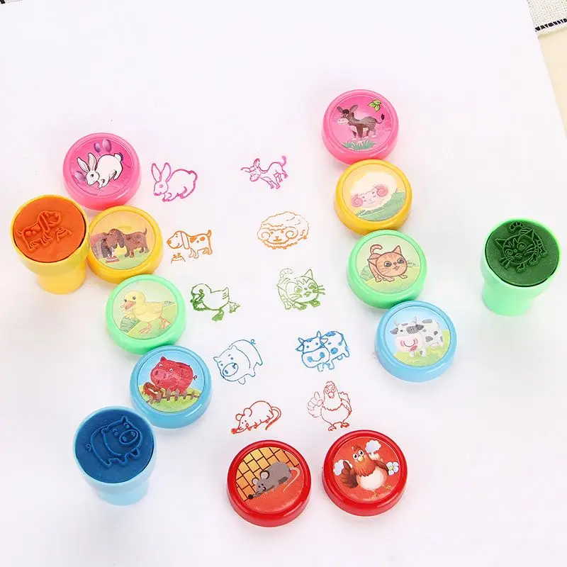 Wholesale Funny plastic Cartoons Rubber Stamp toy for kids