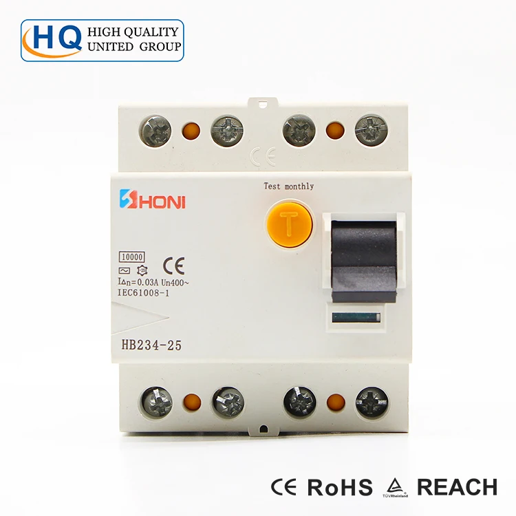China factory HONI brand 2Pole F360 F362 63A 30mA RCD ELCB RCCB Residual Current circuit breaker