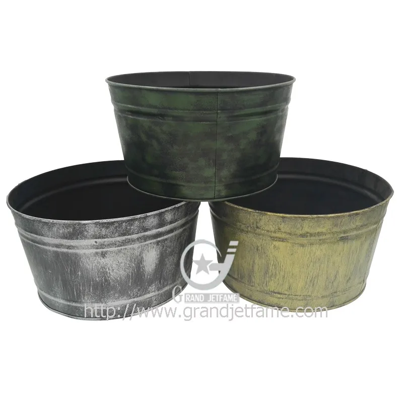 Металлический большой цветочный горшок садовые декоративные большие цветочные горшки