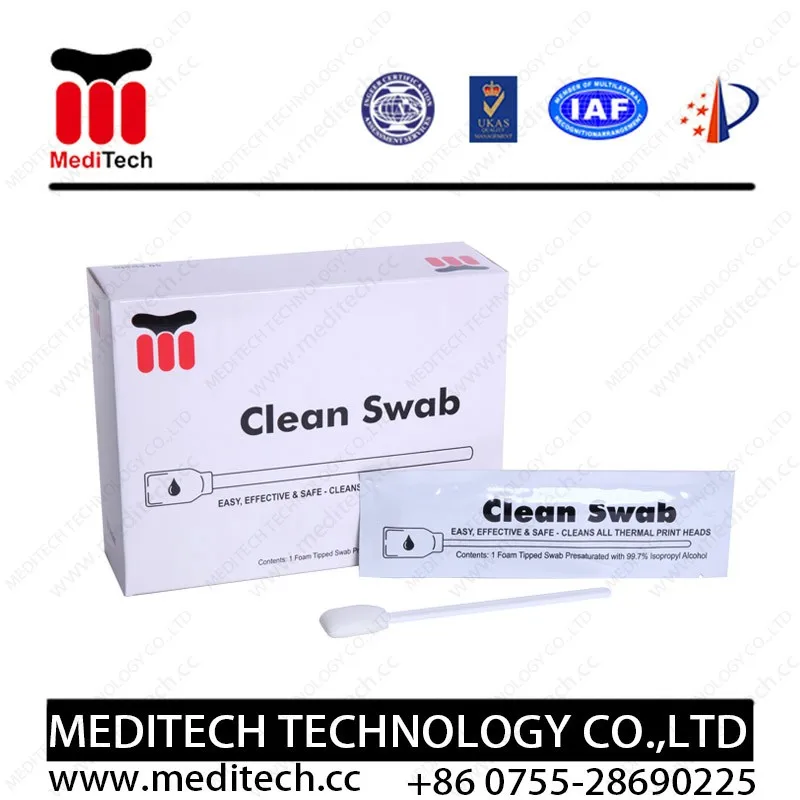 Rectangular Foam Tip 99% Isopropyl Alcohol (Ipa) Snap Swabs for Printhead Cleaning