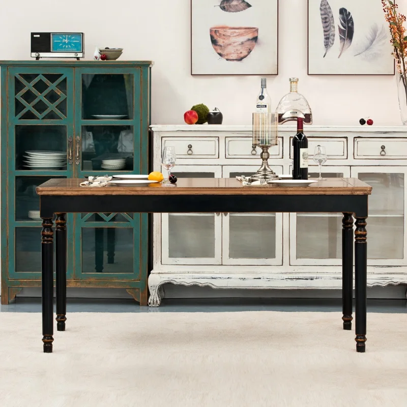 neo-Chinese furniture distressed paint dining table comfortable wooden customization dining table styled dining tables