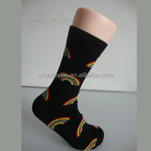 Gs пользовательские разноцветные murainbow тауэрский мост дизайн черный хлопок мужские счастливые носки