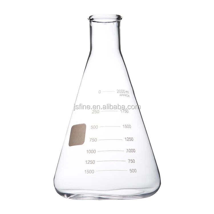 Оптовая продажа, 1000 мл (33,8 унций) Коническая колба из боросиликатного стекла с узкой прямой шеей, колба Erlenmeyer