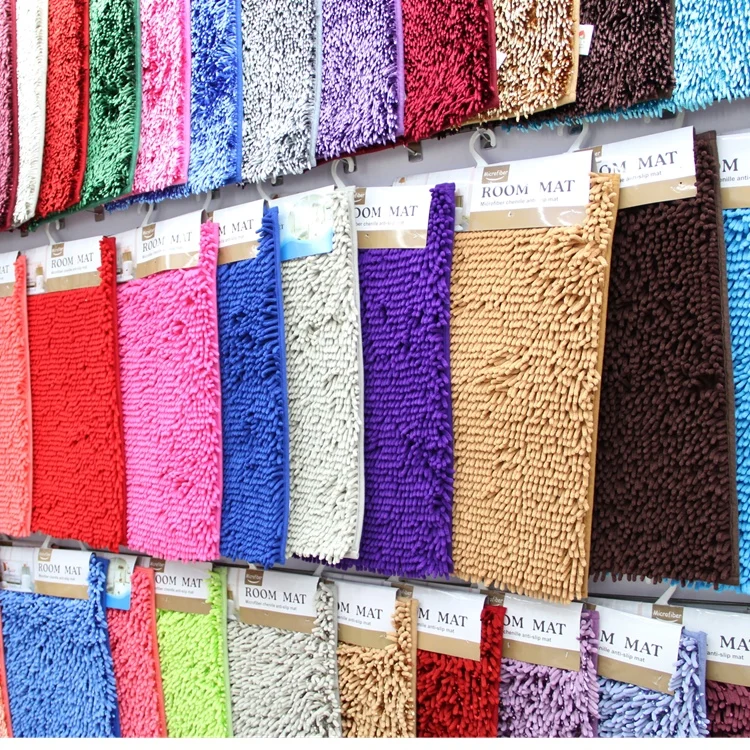 Wholesales Chenille Fabric Carpet Floor Mats Chenille Bedroom Carpets