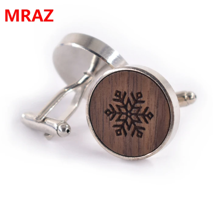2018 fashion design Wood custom shirt cufflink For Men