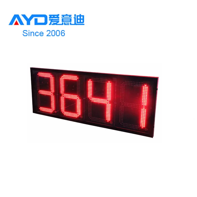 16 Inches Outdoor Used Super Bright Red LED Digital Gas Price Sign for Gas Station with One Control Box and Two Remote Control