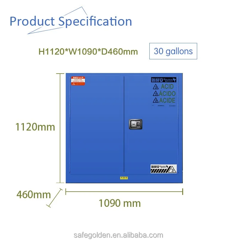 Golden Knight Anti-Corrosive Storage Cabinet used in university lab, fireproof chemistry laboratory furniture