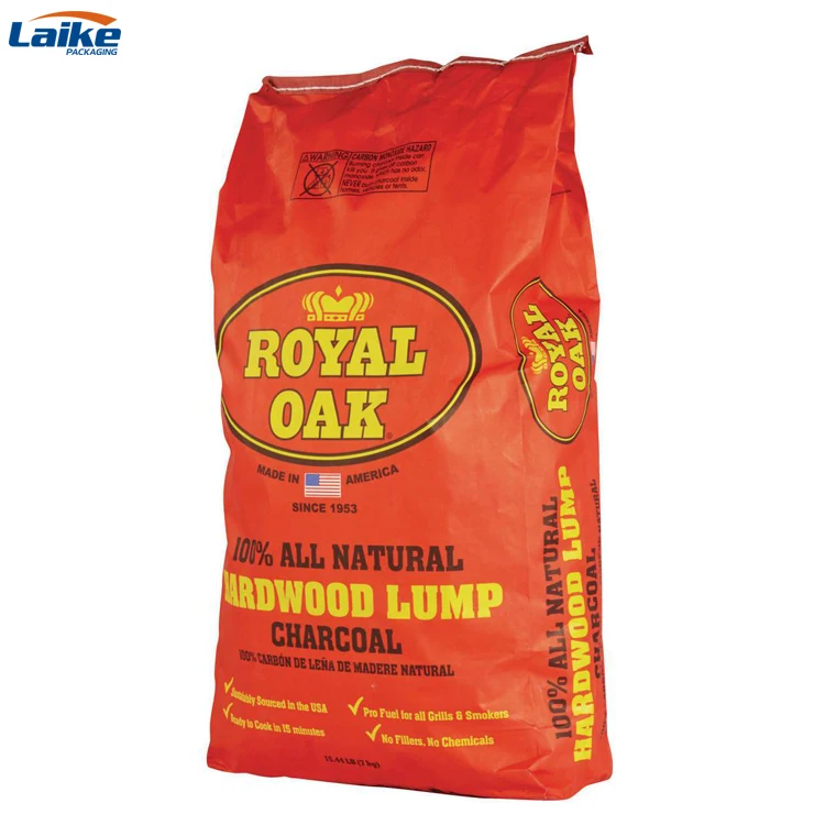 Custom printed 5kg 10kg 25kg  bopp laminated pp woven charcoal packing bag polypropylene woven bbq  charcoal bag