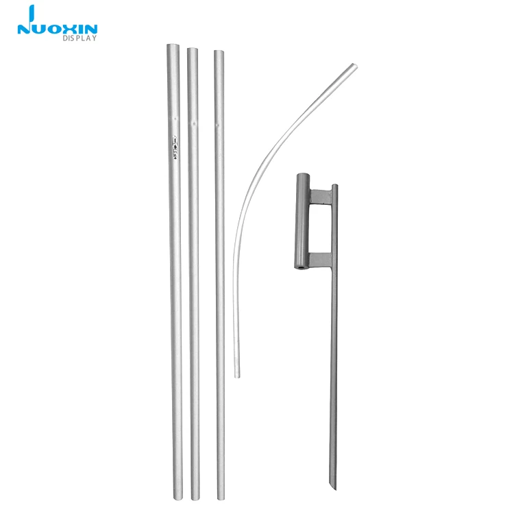 4.6M Fiberglass and Aluminum Flexible Beach Flag Pole Feather Flag Pole Accessories